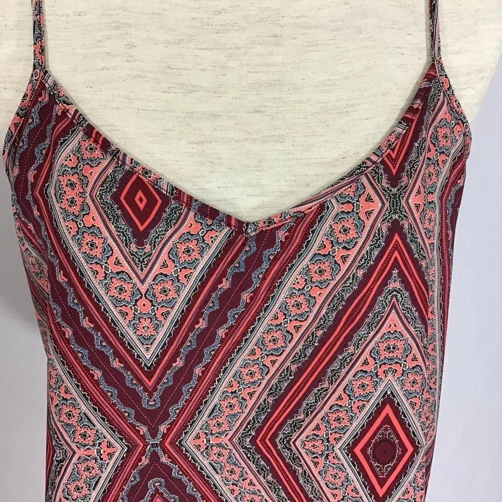 Hollister Tank Top Size M Boho Floral Strappy Festival Mandala Multicolor